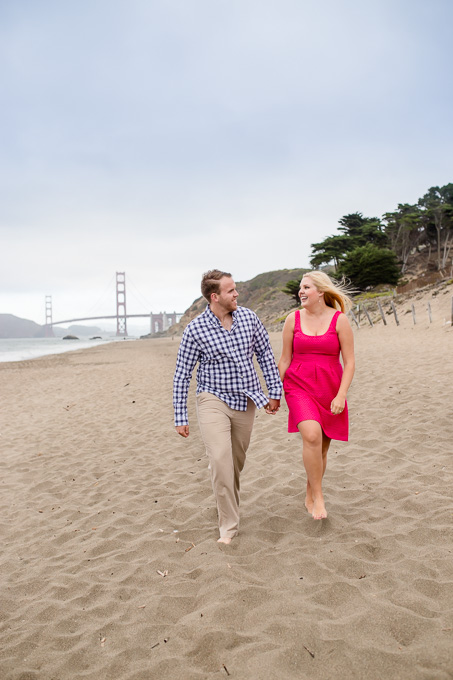 overcast san francisco beach engagement photo