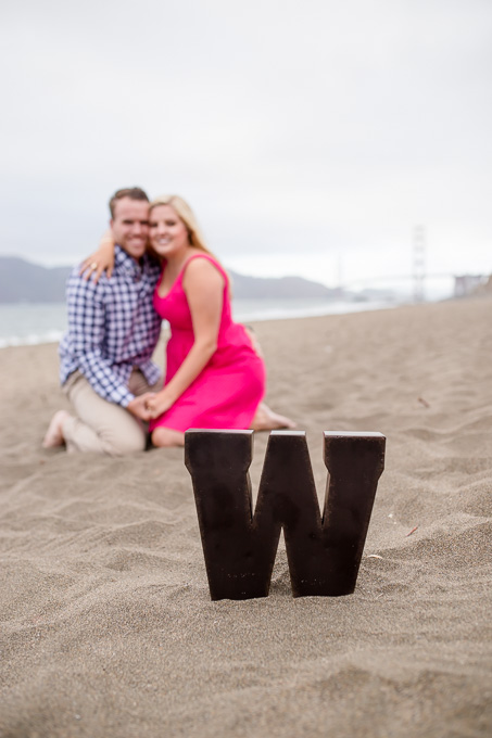 engagement photo prop - custom monogram initial sign