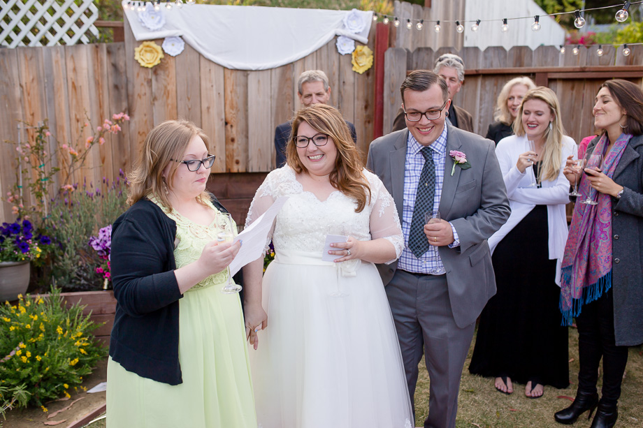 bridesmaid giving a touching toast