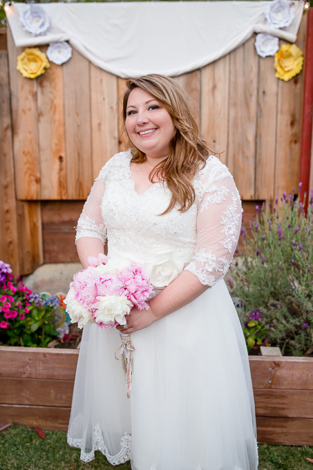 bride with her bouquet