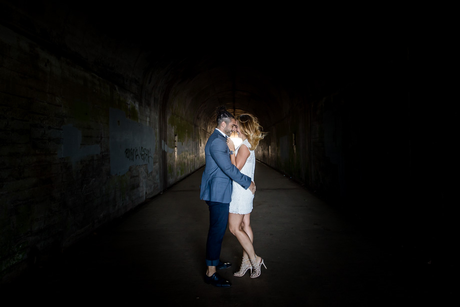 natural backlit photo in tunnel