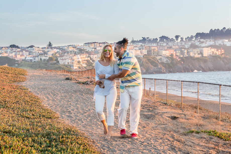 San Francisco sunset engagement photo