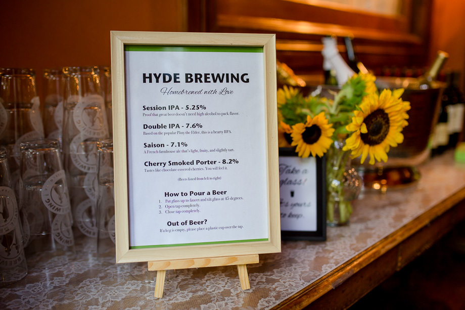 groom brewed his own wedding beer