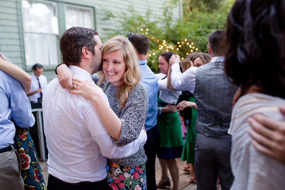 guests dancing during the wedding reception