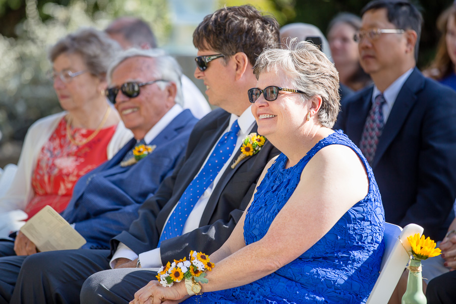 grooms proud mom at the ceremony