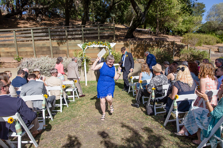 grooms mother dancing down the aisle