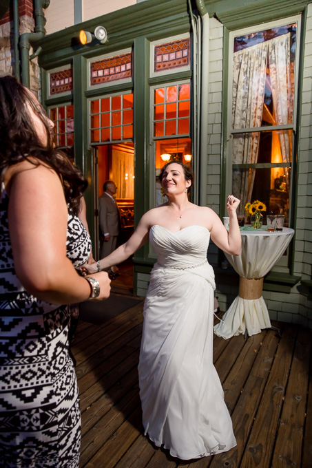 bride dancing with guests