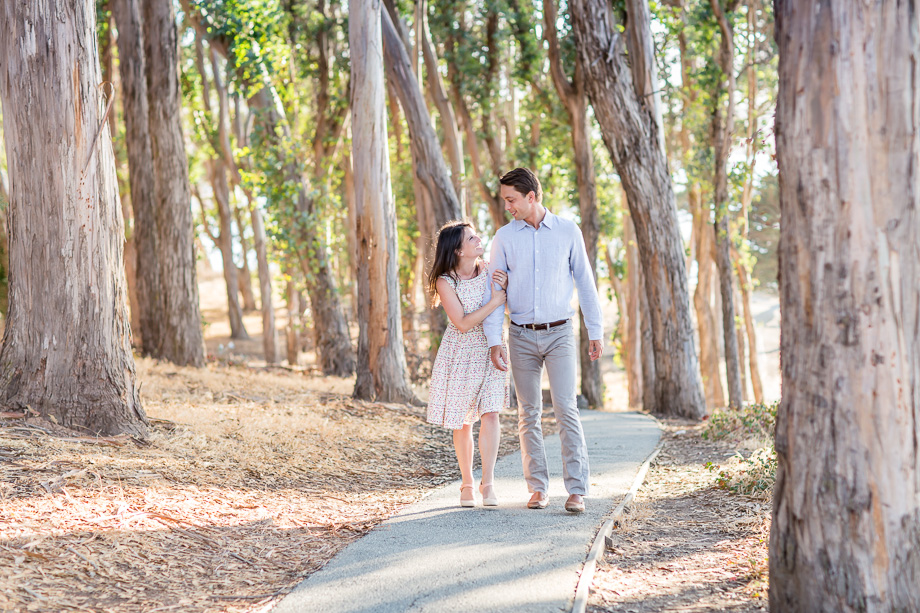 walking in the woods during golden hour - CuriOdyssey