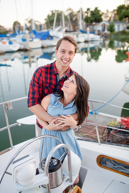 romantic sailboat engagement photo - Coyote Point Marina, San Mateo