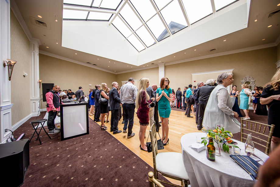 wedding cocktail hour setup at Oceano Hotel ballroom