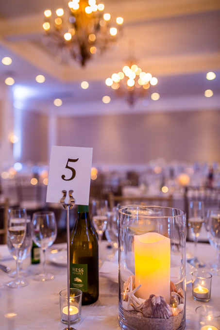 beach-themed centerpiece - half moon bay wedding