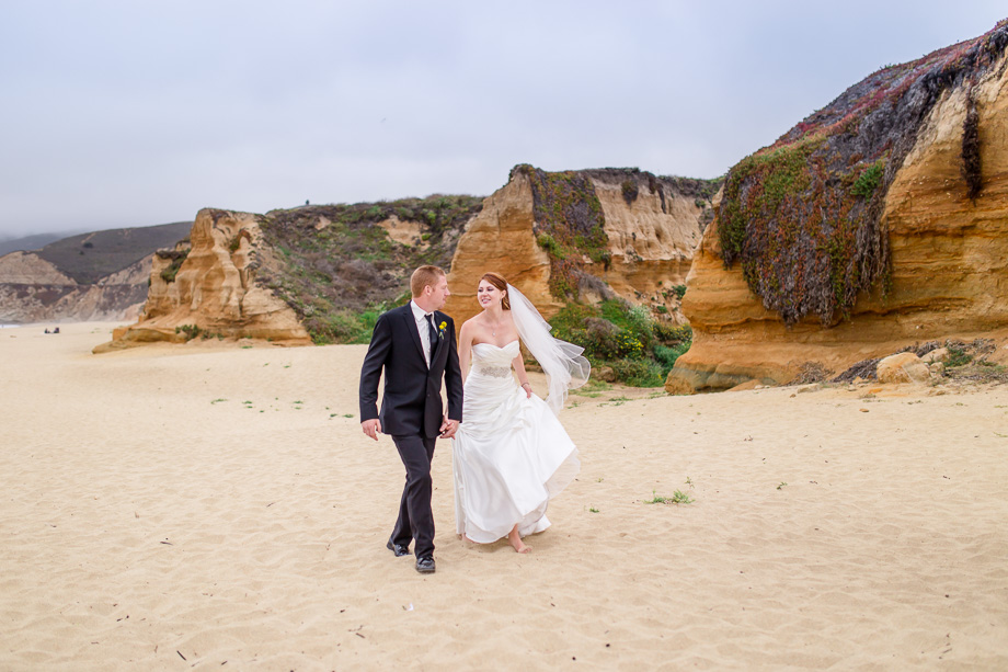 Half Moon Bay Oceano Hotel wedding - Montara beach portrait