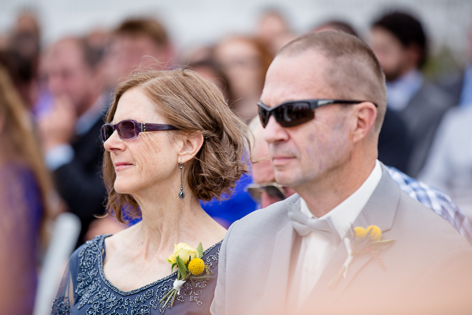 brides parents during ceremony