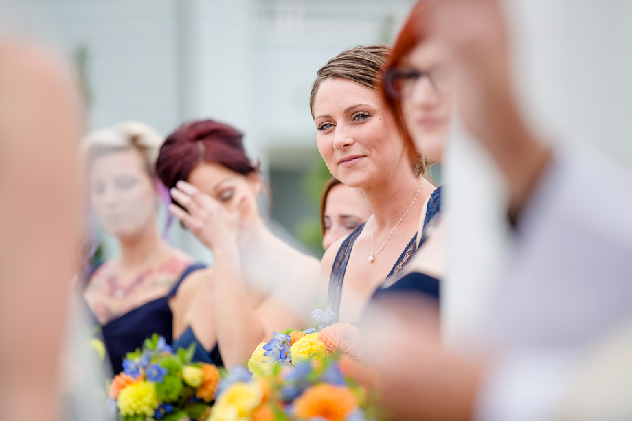 emotional bridesmaids at Oceano Hotel wedding ceremony