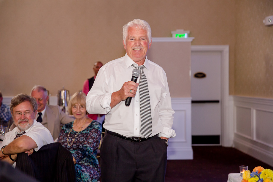 grooms father giving a speech