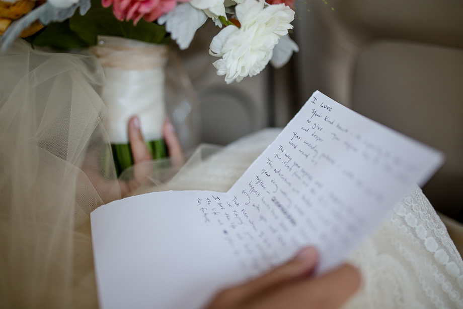 hand written wedding vows