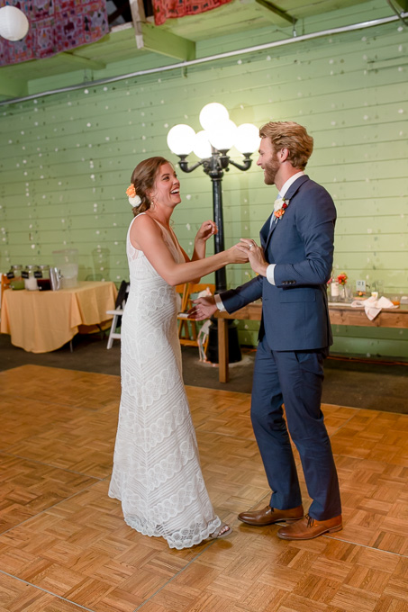twirling during their first dance