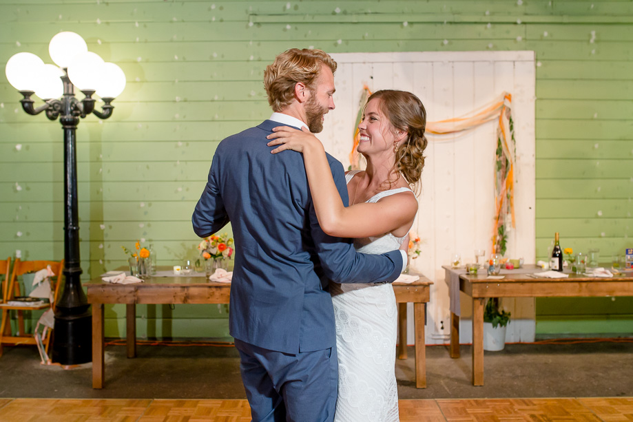 newlyweds first dance - Point Reyes Station wedding reception