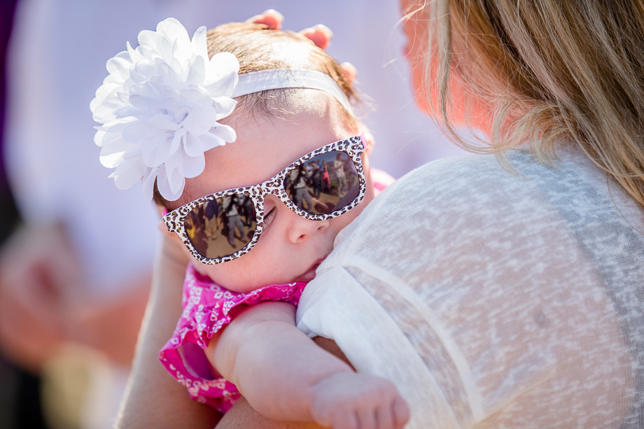 cute sleeping baby during wedding ceremony