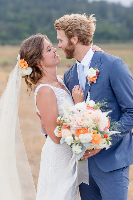 bride and groom wedding portrait at Tobys Feed barn in Point Reyes Station