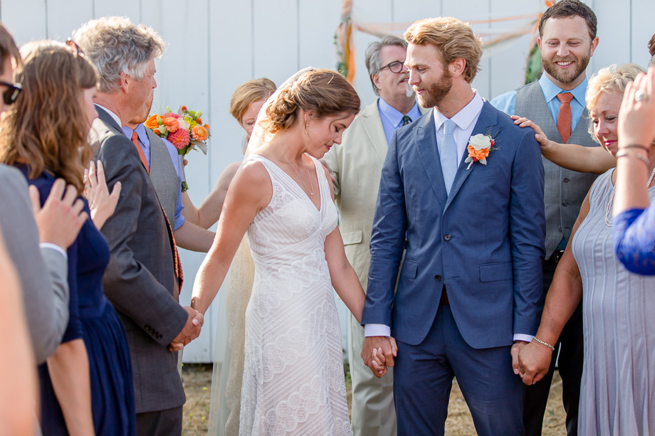 newlyweds receiving blessings - Bay Area journalistic wedding photographer