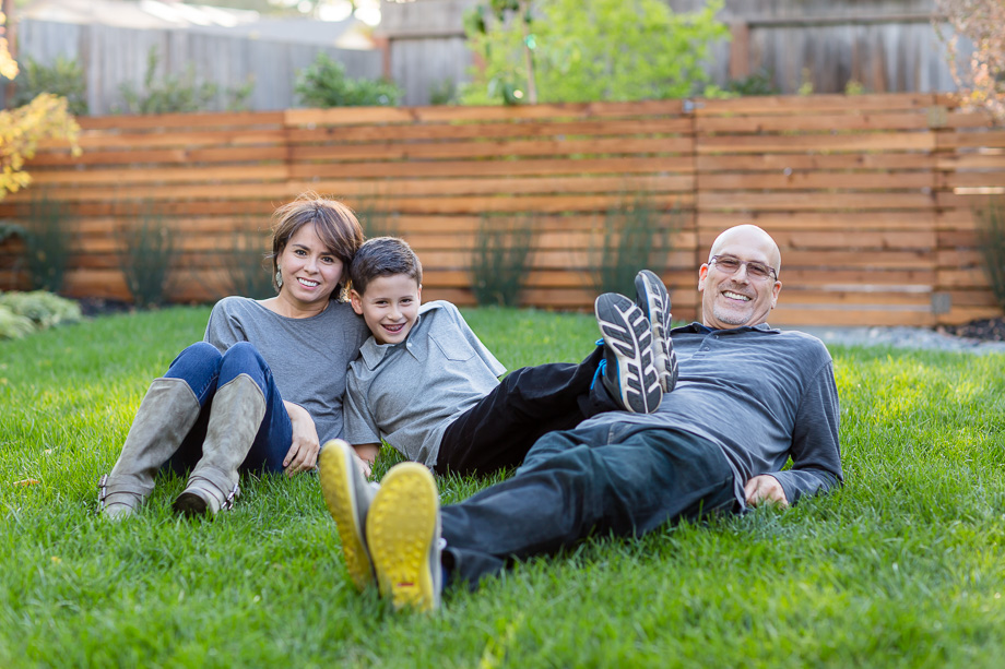 backyard family photo at Los Altos private residence