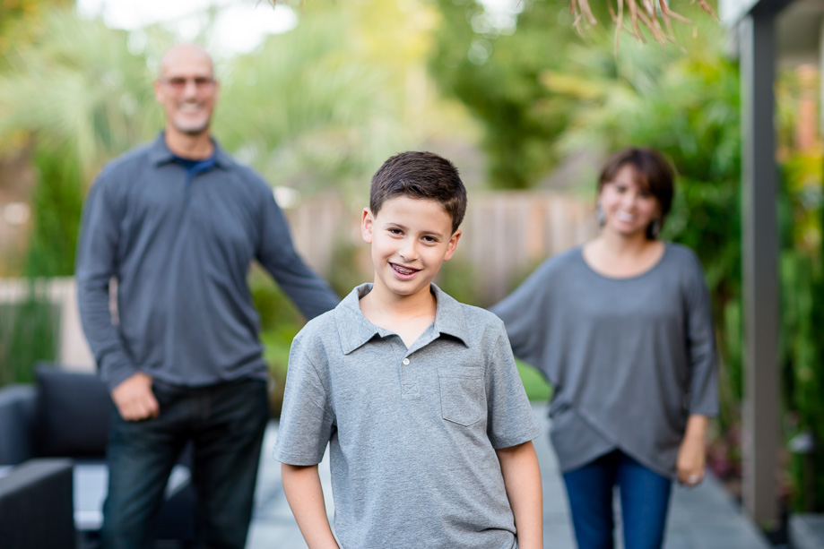 backyard family photo at Los Altos private residence