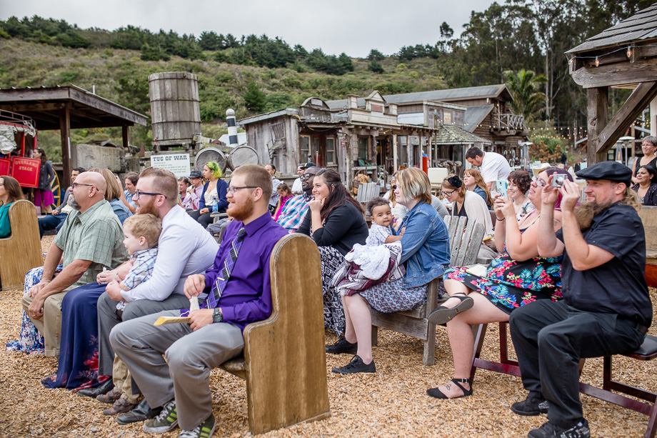 wedding guests at the ceremony
