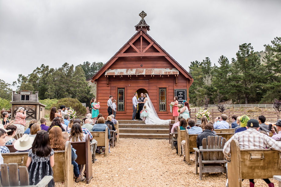 rustic half moon bay wedding at long branch chapel