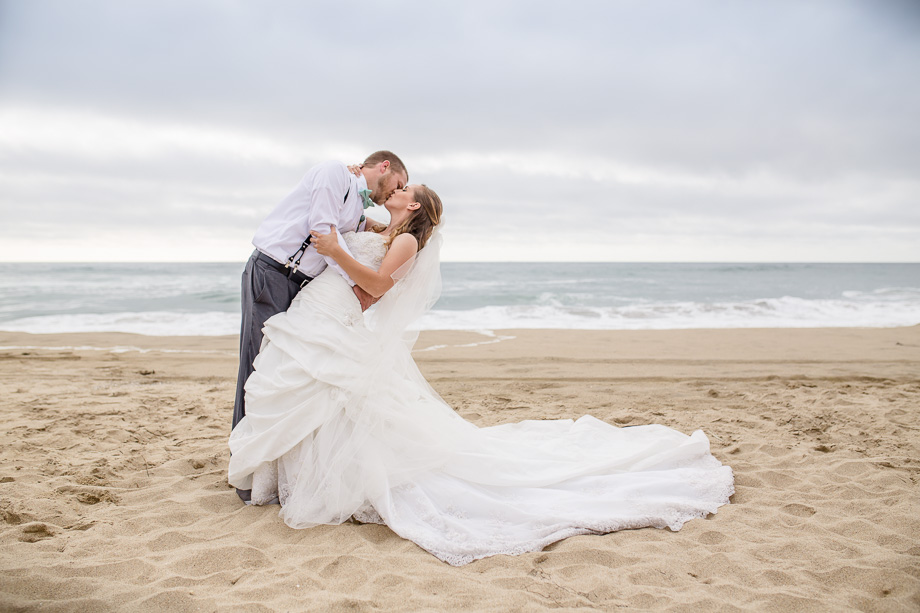 half moon bay beach wedding photo