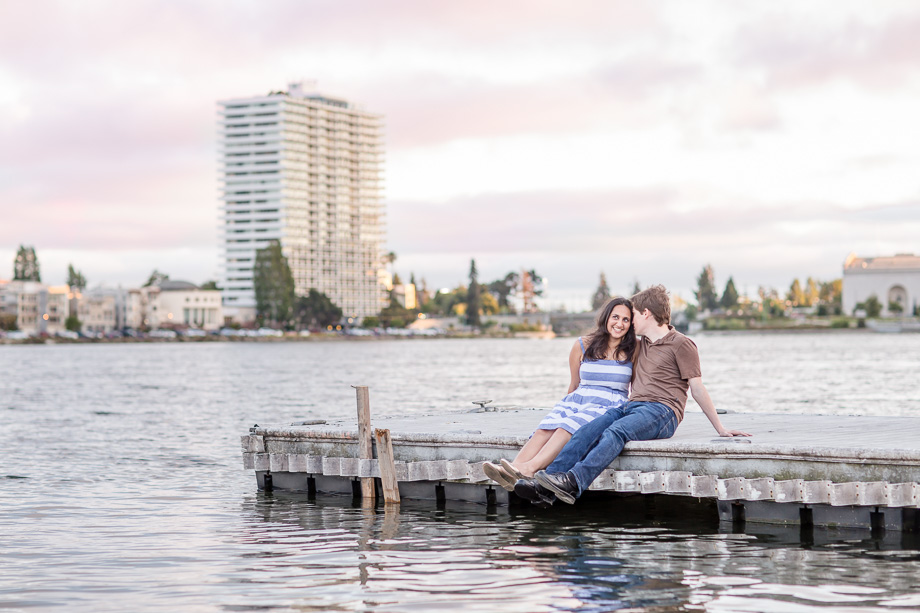 beautiful sunset sky at Lake Merritt - Oakland wedding photographer