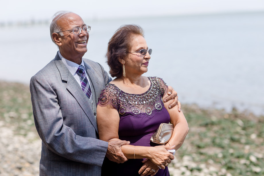 bride's mom and dad during wedding ceremony