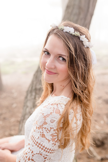 woodland romance portrait with flower crown - bay area photographer