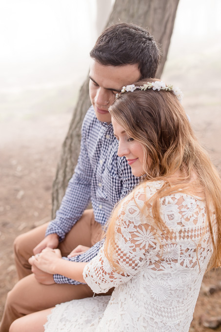 fairy tale engagement photo at sutro baths, san francisco