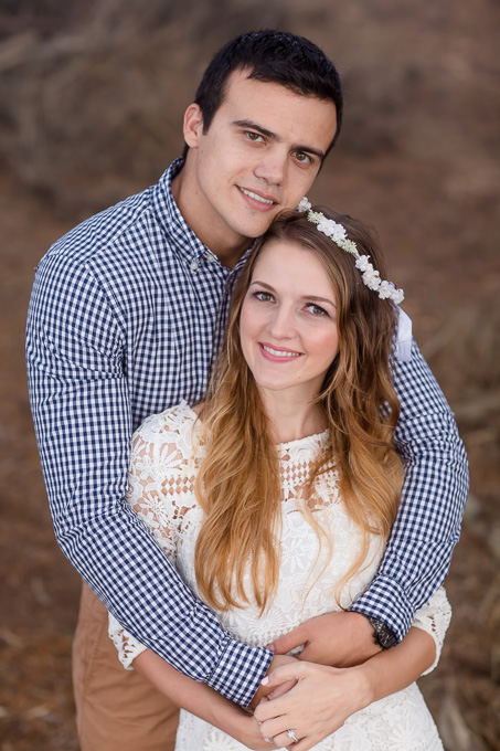 engagement photo in the woods