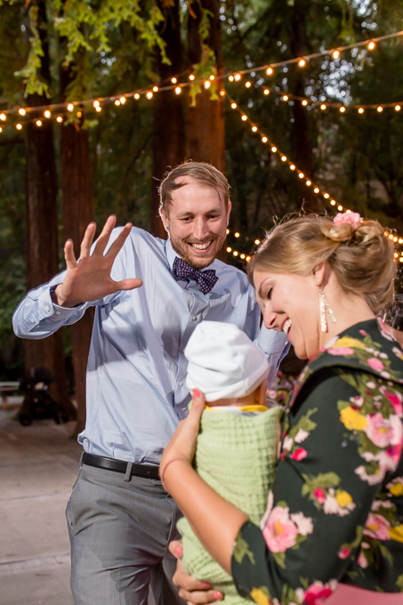 cute baby dancing at reception