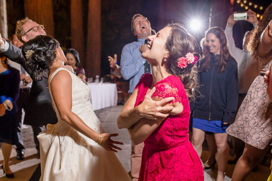 bride and guests probably singing journey loudly
