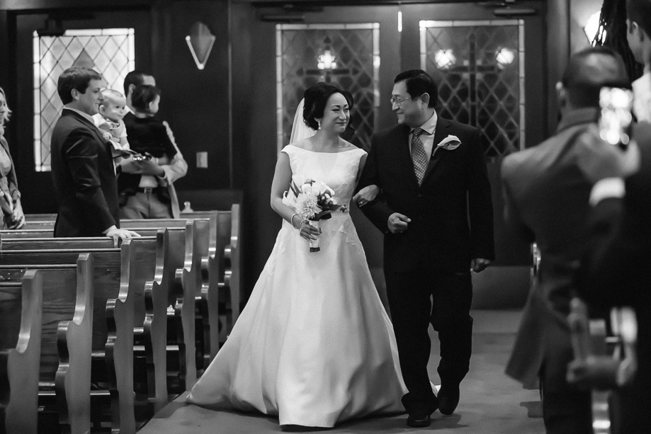 bride and her dad made their entrance for the ceremony