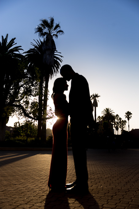 silhouette photo at stanford main quad