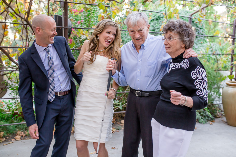 cute and goofy family photo at a wedding