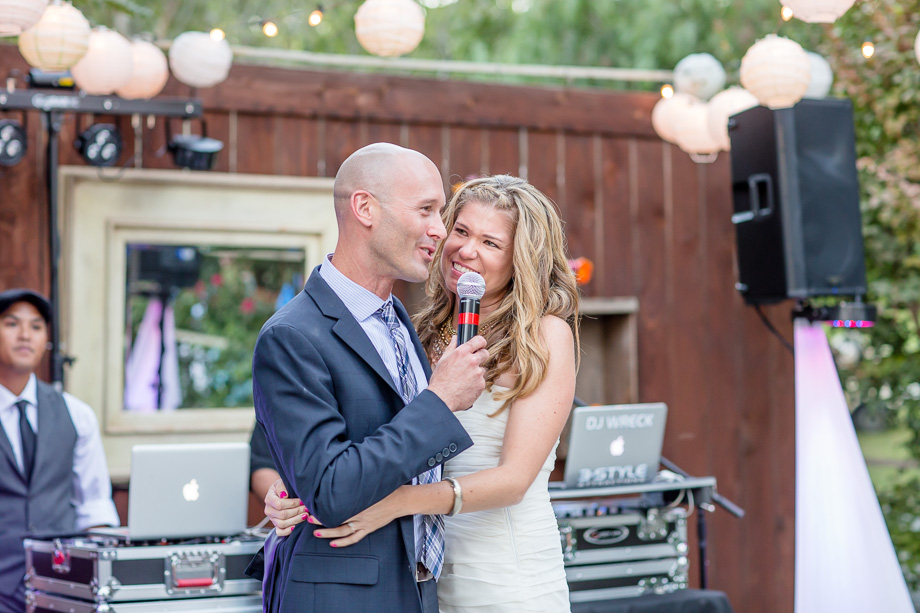 newlyweds giving touching speeches - san jose real wedding