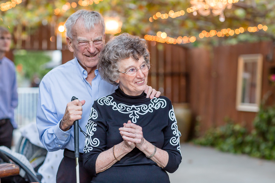 happy grandparents at the wedding