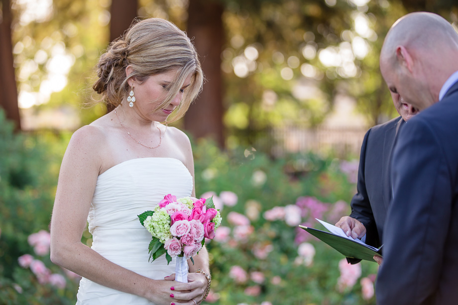 officiant speaking during intimate wedding ceremony