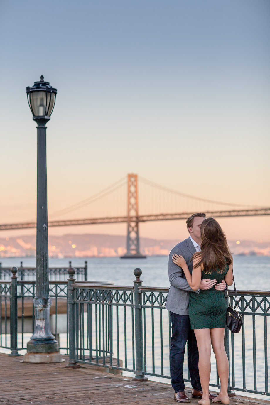 beautiful sunset at bay bridge