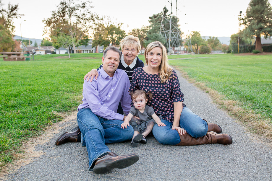 beautiful family picture at Doerr Park, San Jose