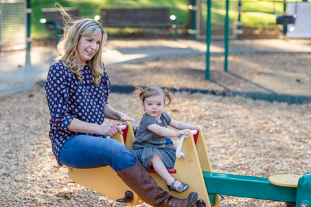 mom and daughter on playground