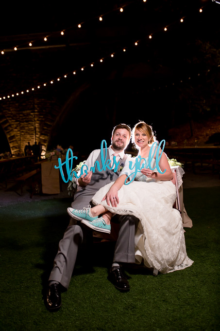 thank you photo of bride and groom