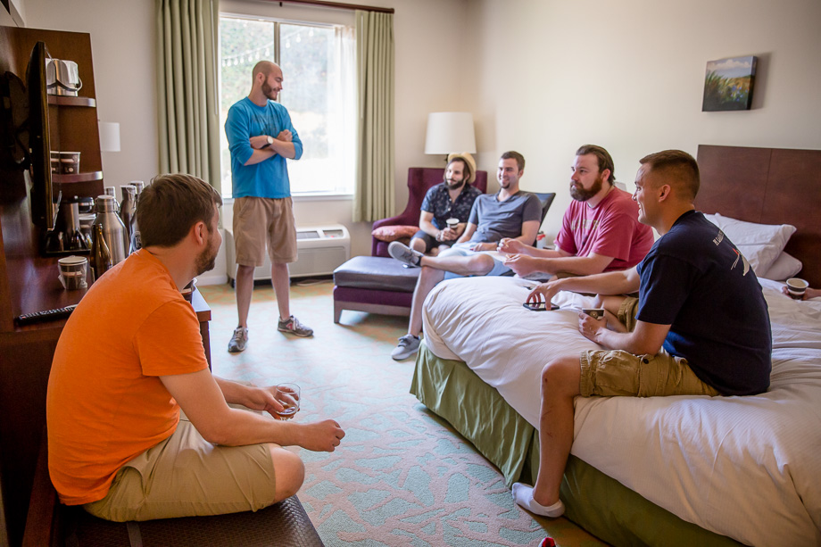 guys hanging out before wedding