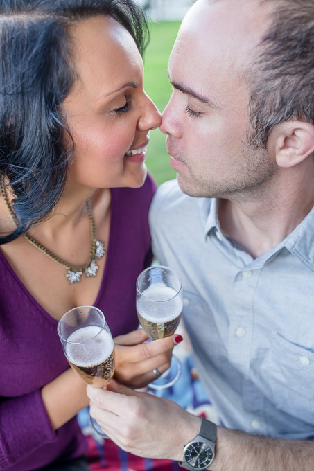 pretty engagement photo champagne
