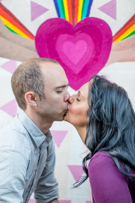 cute SF graffiti wall engagement photo